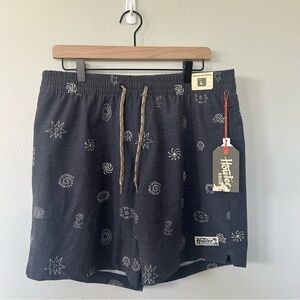 Howler Brothers Deep Set Board Shorts Mens Large Mementos Black 7” NWT